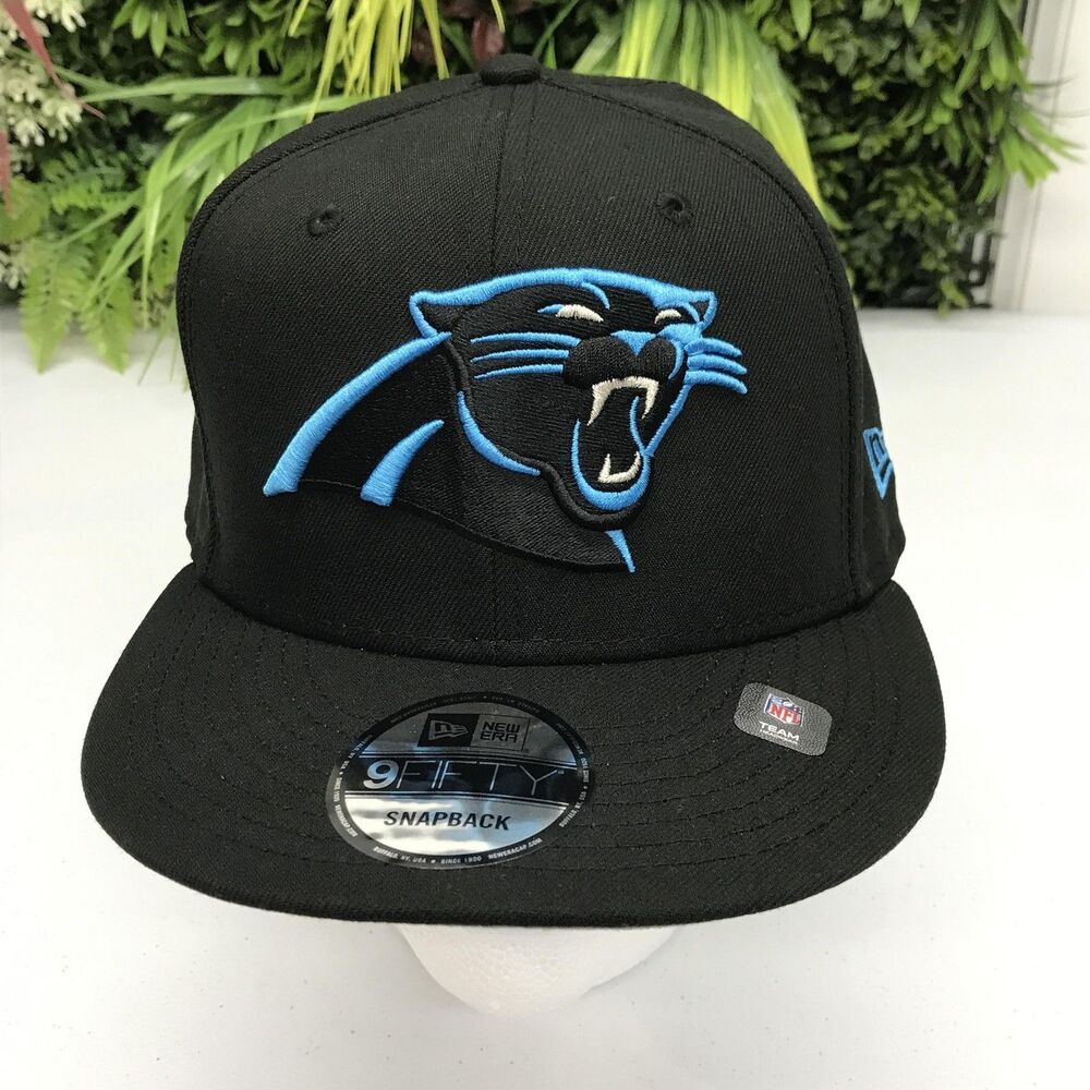Carolina Panthers Hat Cap Snap Back Mens One Size Black NFL 9FIFTY New Era